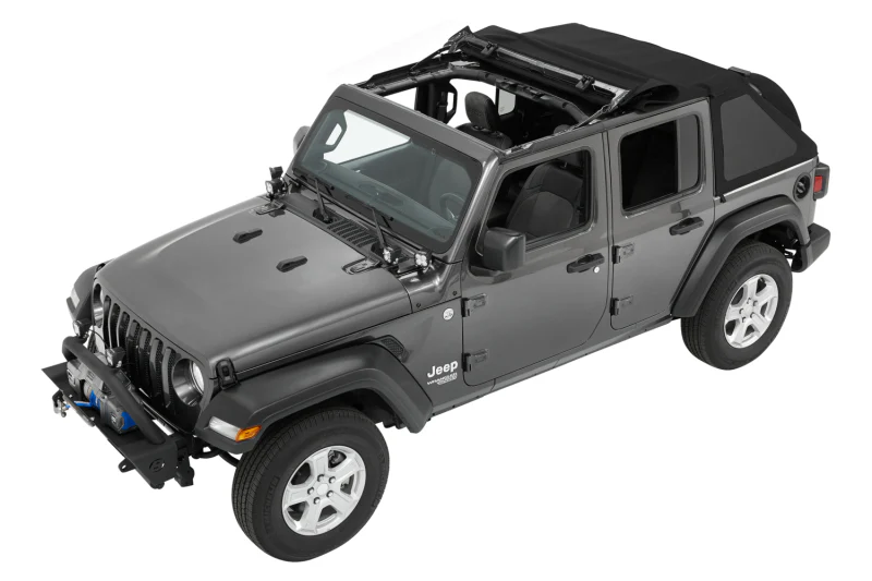 Bestop 18-26 Jeep Wrangler JL 4-Door Trektop (Premium Black Twill) - Image 4