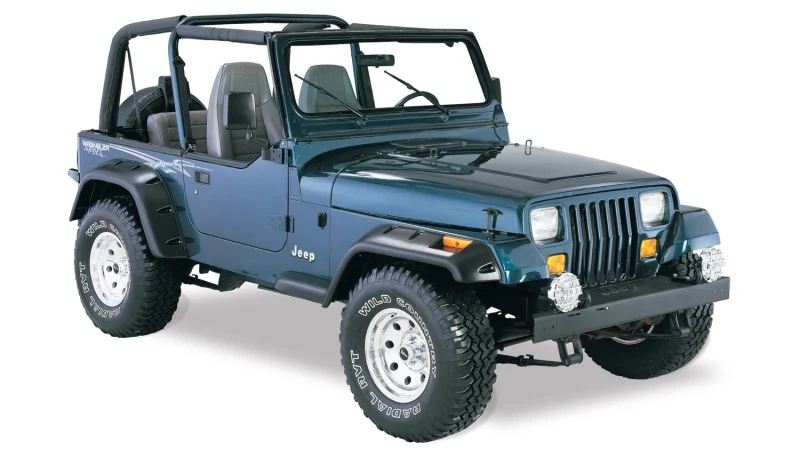 Bushwacker 87-95 Jeep Wrangler Cutout Style Flares 4pc Cutting Optional Not Renegade - Black - Image 5