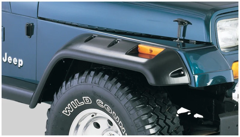 Bushwacker 87-95 Jeep Wrangler Cutout Style Flares 4pc Cutting Optional Not Renegade - Black - Image 6