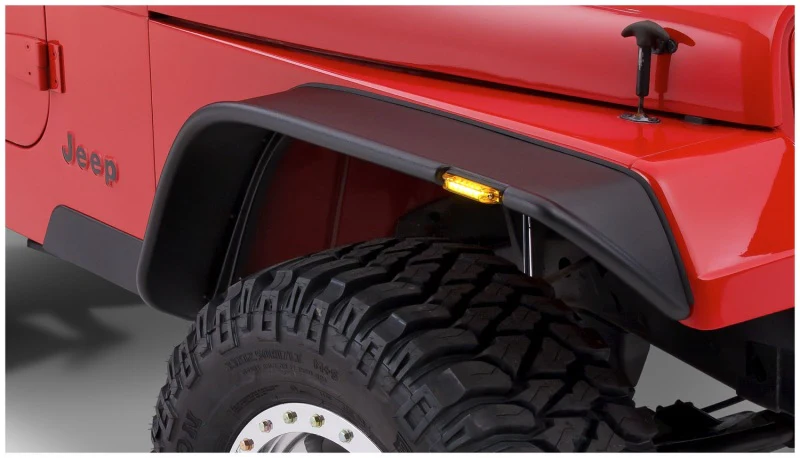 Bushwacker 87-95 Jeep Wrangler Flat Style Flares 4pc Excludes Renegade - Black - Image 10