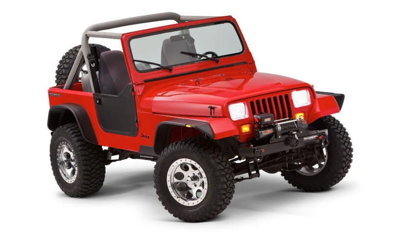 Bushwacker 87-95 Jeep Wrangler Flat Style Flares 4pc Excludes Renegade - Black - Image 11