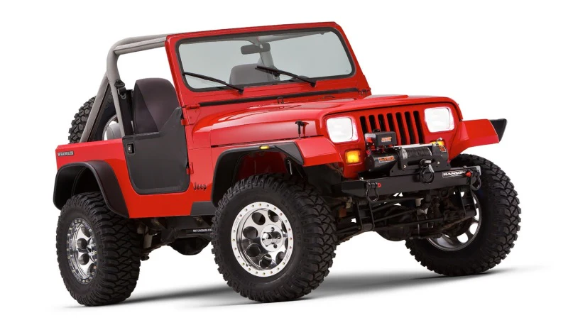 Bushwacker 87-95 Jeep Wrangler Flat Style Flares 4pc Excludes Renegade - Black - Image 6