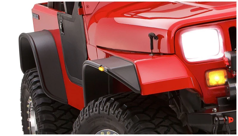Bushwacker 87-95 Jeep Wrangler Flat Style Flares 4pc Excludes Renegade - Black - Image 7