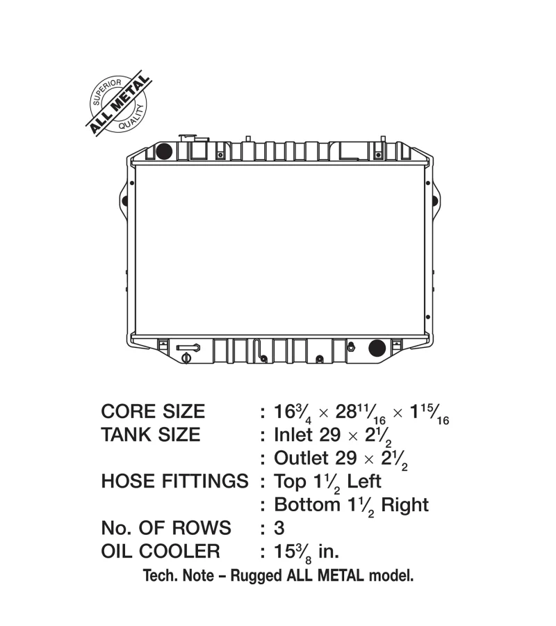 CSF 88-91 Toyota Landcruiser 3 Row All Metal Radiator - Image 10