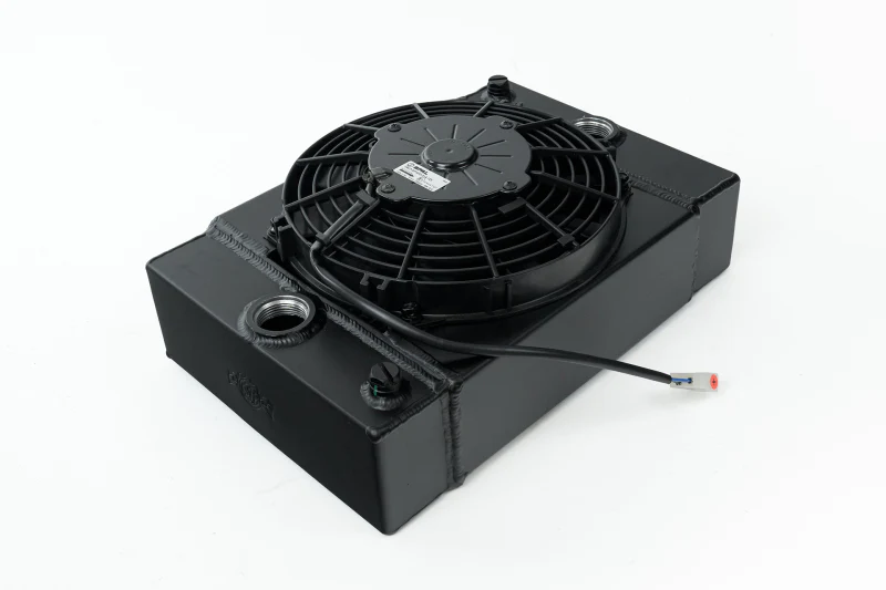 CSF Universal Drag Race / Tuck Radiator w/9in Spal Fan - 10.5in H x 10in L x 3.6in W - Black - Image 2