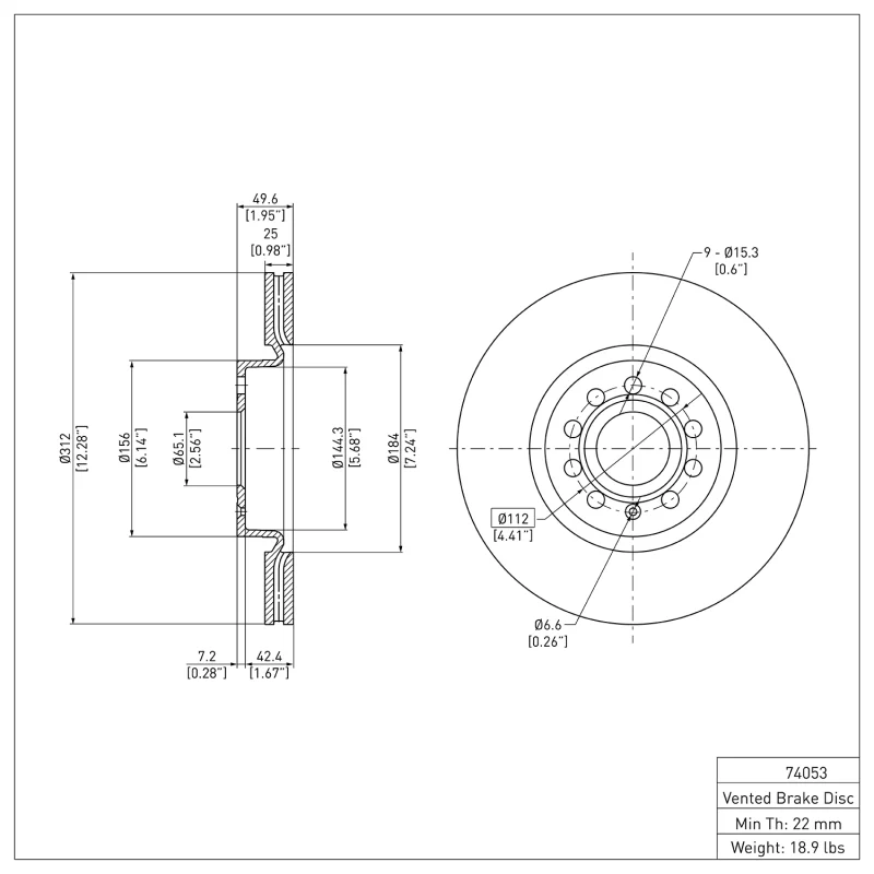 DFC 05-25 Audi A3 Front GeoSPEC Coated Rotor - Image 5