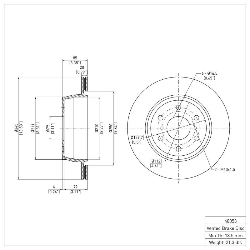 DFC 07-20 Cadillac Escalade Rear Brake Rotor - Image 2