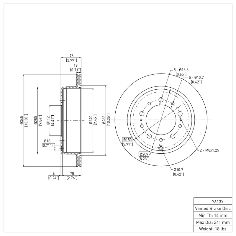 DFC 07-22 Lexus LX570 Rear Brake Rotor - Image 3