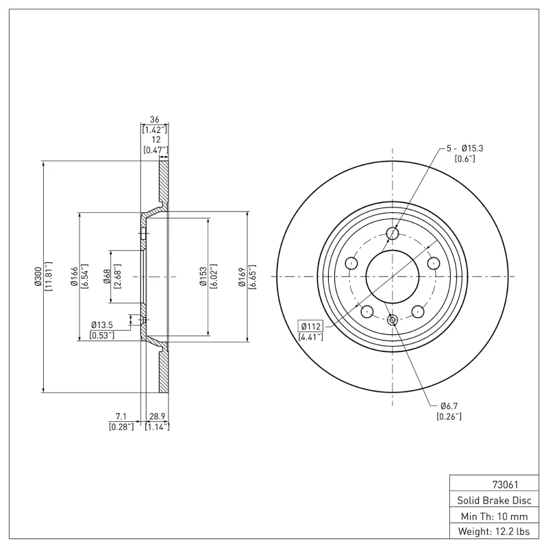 DFC 08-25 Audi A6 Quattro Rear Brake Rotor - Image 2
