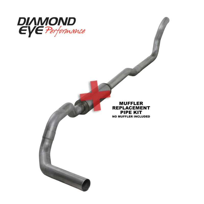 Diamond Eye KIT 4in TB MFLR RPLCMENT PIPE SGL AL: 2-WHEEL DRIVE ONLY 89-93 DODGE CUMMINS 5.9L - Image 5