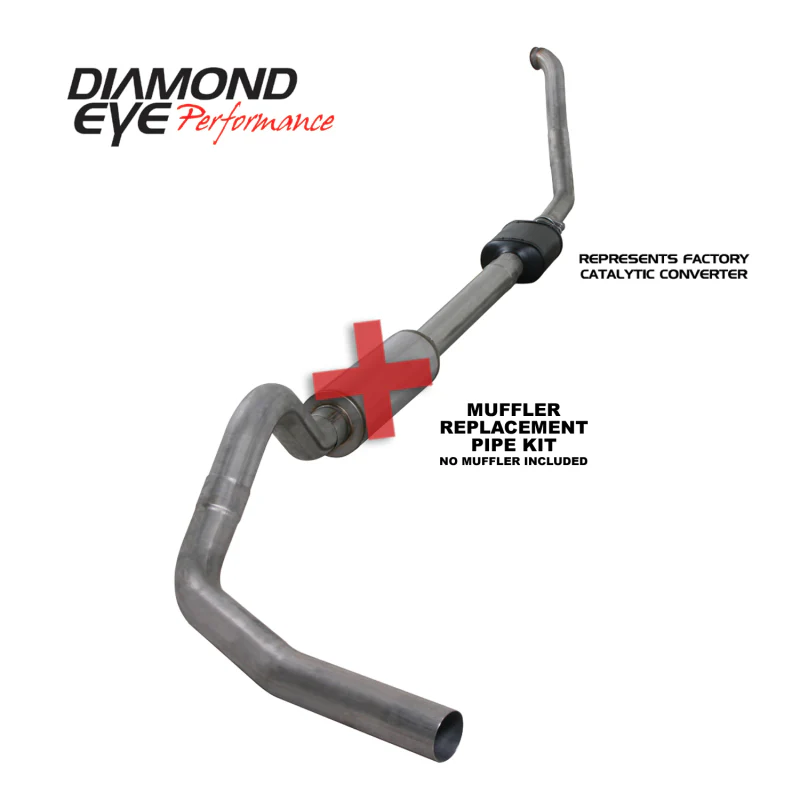 Diamond Eye KIT 4in TB MFLR RPLCMENT PIPE SGL SS 94-97 7 3L F250/F350 PWRSTROKE NFS W CARB EQIV STDS - Image 2
