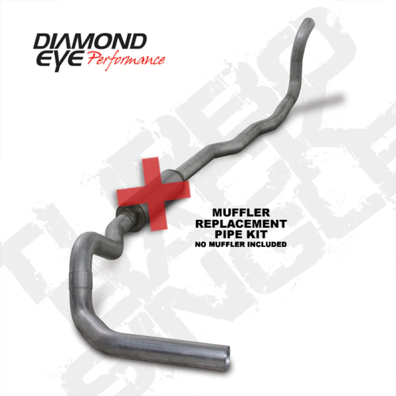 Diamond Eye KIT 4in Turbo Back MFLR RPLCMENT PIPE SGL AL: 89-93 DODGE CUMMINS 5.9L - Image 2