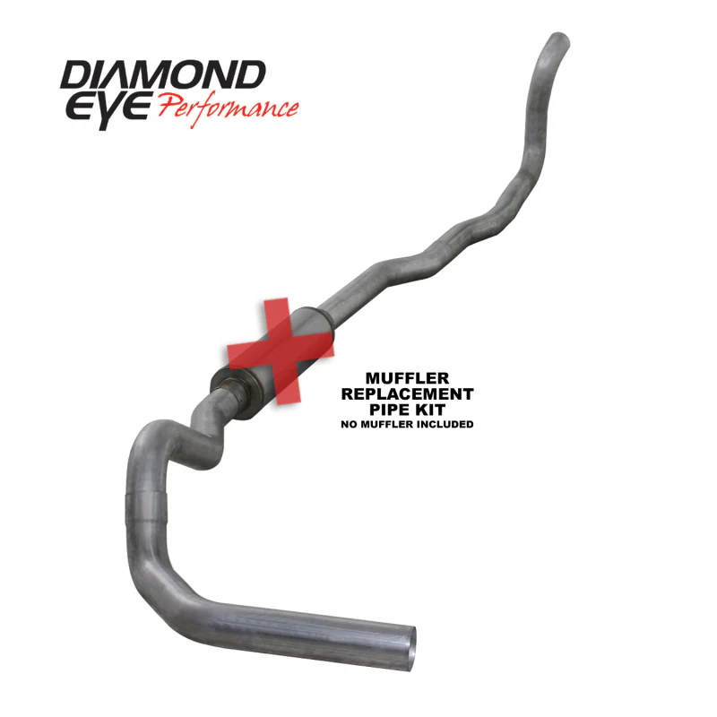 Diamond Eye KIT 4in Turbo Back MFLR RPLCMENT PIPE SGL AL: 89-93 DODGE CUMMINS 5.9L - Image 3