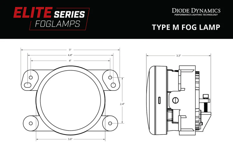 Diode Dynamics Elite Series Type M Fog Lamps - White (Pair) - Image 3