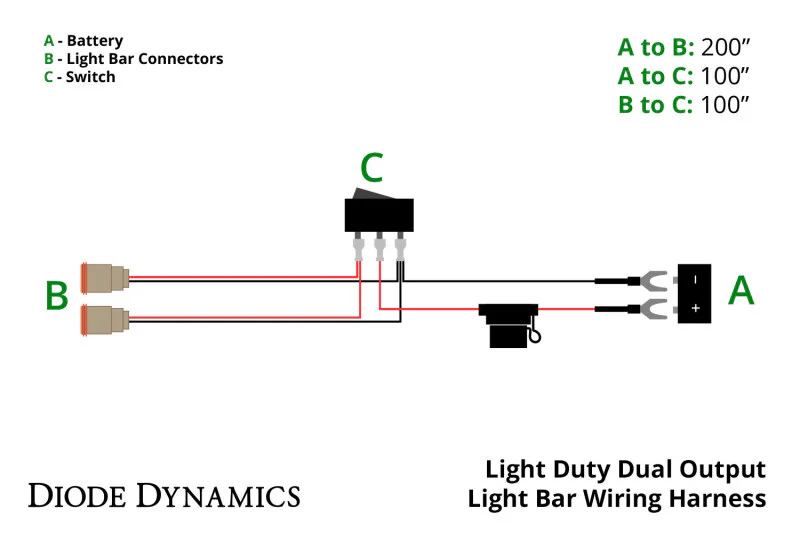 Diode Dynamics Light Duty Dual Output Light Bar Wiring Harness - Image 4