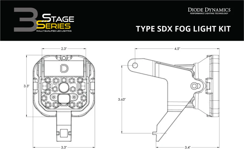 Diode Dynamics SS3 Pro Type SDX Kit ABL - Yellow SAE Fog - Image 4