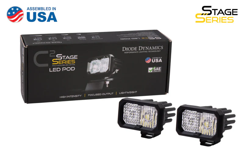 Diode Dynamics Stage Series 2 In LED Pod Sport - White Combo Standard ABL (Pair) - Image 3