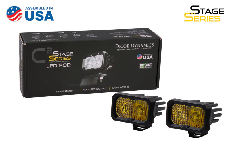 Diode Dynamics Stage Series 2 In LED Pod Sport - Yellow Combo Standard ABL (Pair) - Image 4