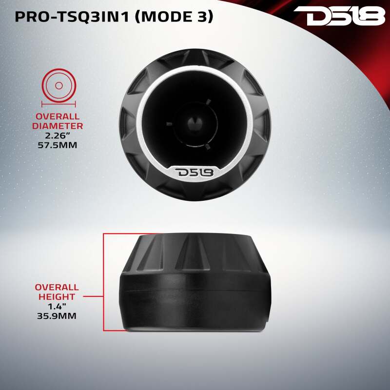DS18 3in Surface Flush Angle High Comp Neodymium Super Bullet Twtr 100 Watts RMS 1in Almnm Vc 4 ohm - Image 4