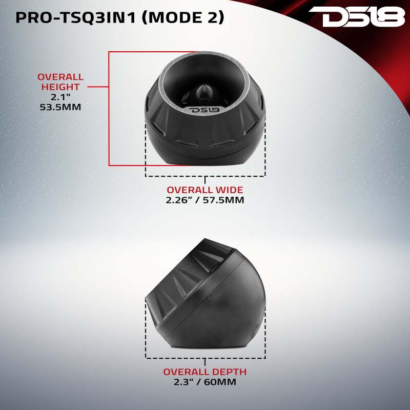 DS18 3in Surface Flush Angle High Comp Neodymium Super Bullet Twtr 100 Watts RMS 1in Almnm Vc 4 ohm - Image 9