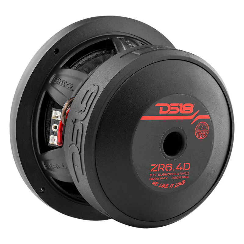 DS18 6.5in 300 Watts RMS 4 ohm DVC ZR Subwoofer - Image 2