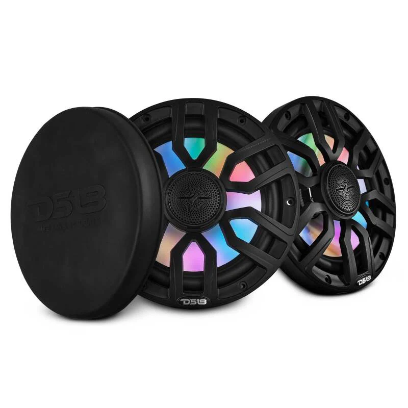 DS18 Marine 8in 2-Way 175 Watts RMS 4 ohm Digital LED Lights Bullet Tweeter Covers Included Black - Image 9