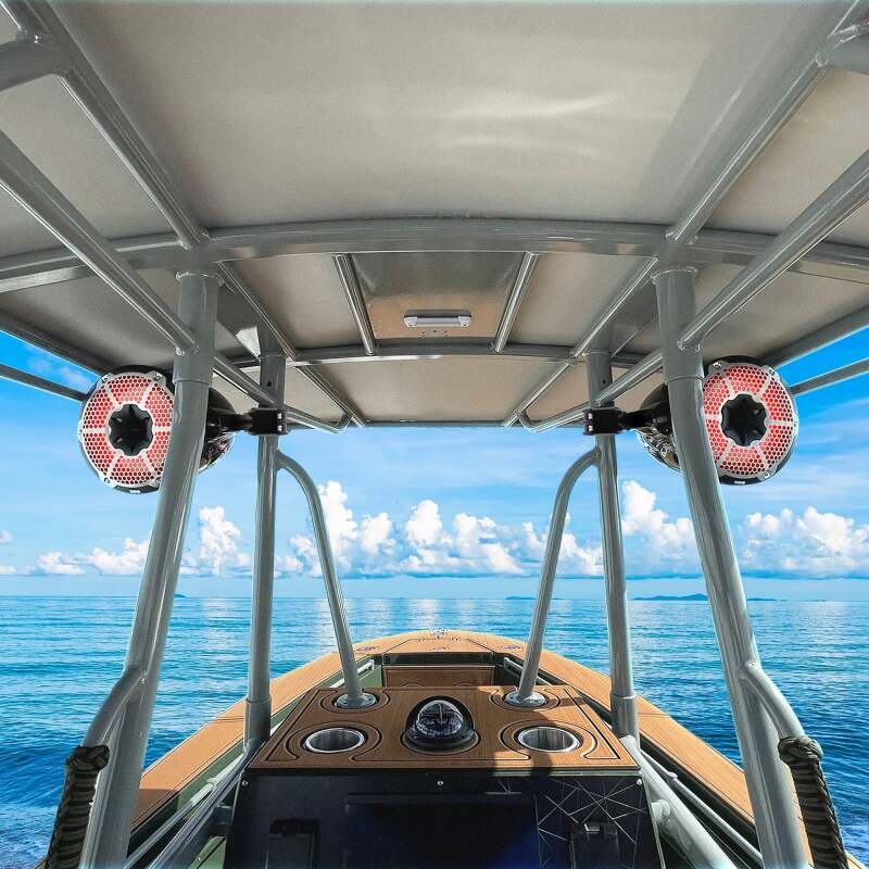 DS18 Marine And Powersports Towers 8in 125 Watts RMS RGB LED Lights Red - Image 10