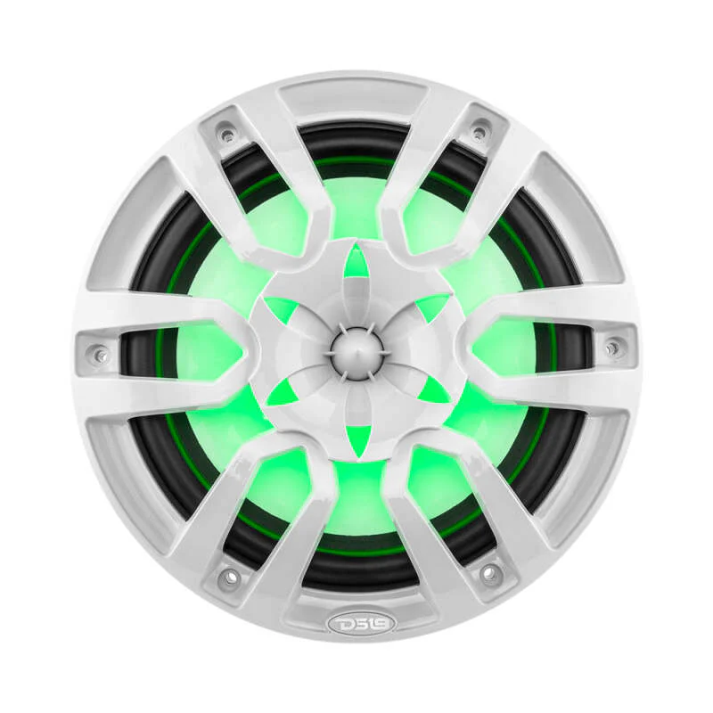 DS18 NXL Series Coaxial Marine Speaker w/ RGB Lights 10in 2-Way 200 Watts RMS 4 ohm White - Image 4
