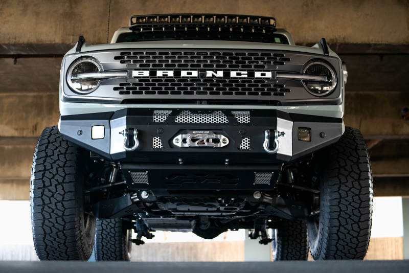 DV8 Offroad 2021+ Ford Bronco Front Bumper Winch Capable w/ Optional Bull Bar/Aux Light Opening - Image 6