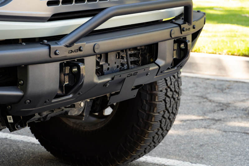 DV8 Offroad 21-22 Ford Bronco Factory Front Bumper Licence Relocation Bracket - Front - Image 17