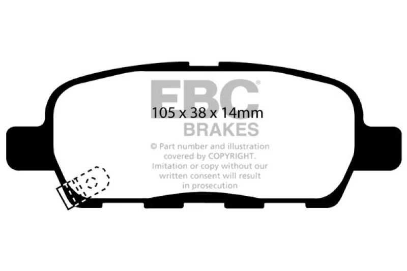 EBC 03-05 Infiniti FX35 3.5 Yellowstuff Rear Brake Pads - Image 2