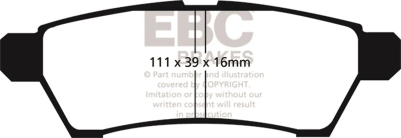 EBC 05+ Nissan Frontier 2.5 2WD Ultimax2 Rear Brake Pads - Image 2