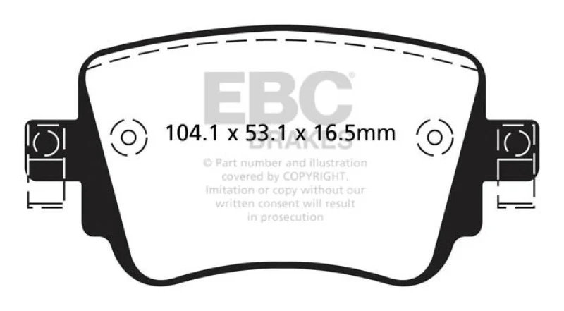 EBC 15-21 Volkswagen GTi 2.0 Turbo Yellowstuff Rear Brake Pads - Image 6