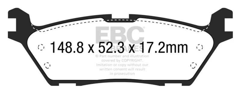 EBC 15+ Ford F150 2.7 Twin Turbo (2WD) Electric PB Greenstuff Rear Brake Pads - Image 2