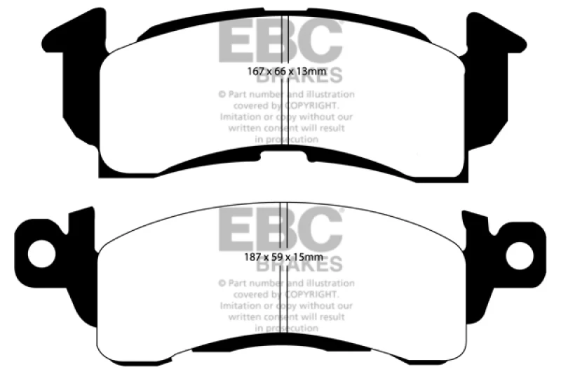 EBC 73-74 Buick Apollo 4.1 Yellowstuff Front Brake Pads - Image 2