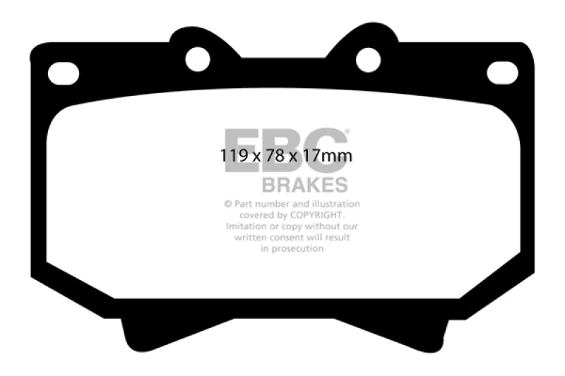 EBC 98-07 Lexus LX470 4.7 Yellowstuff Front Brake Pads - Image 2