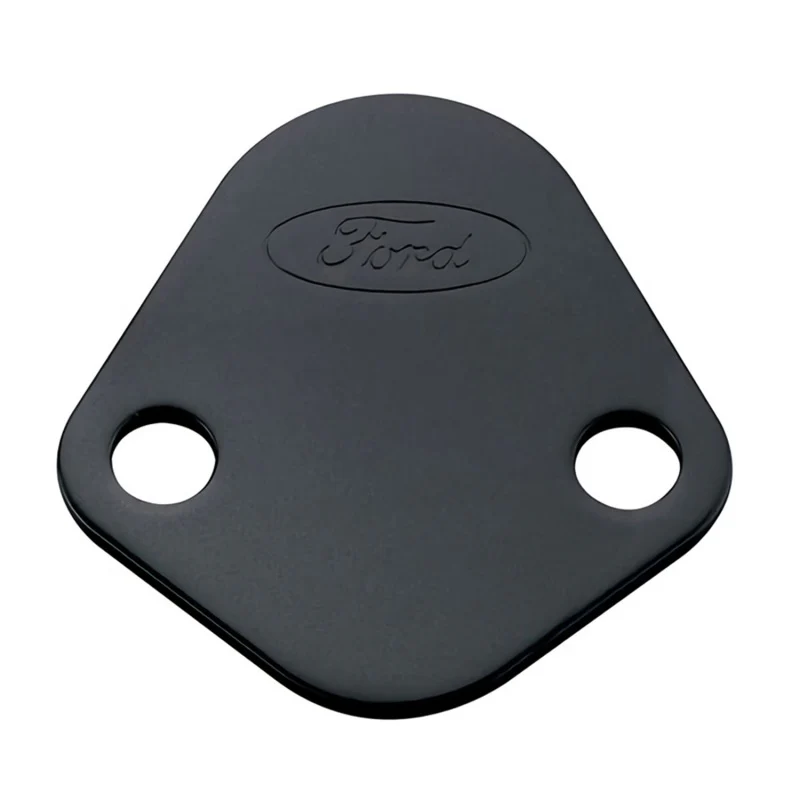 Ford Racing Fuel Pump Block Off Plate - Black Crinkle Finish w/ Ford Oval - Image 2