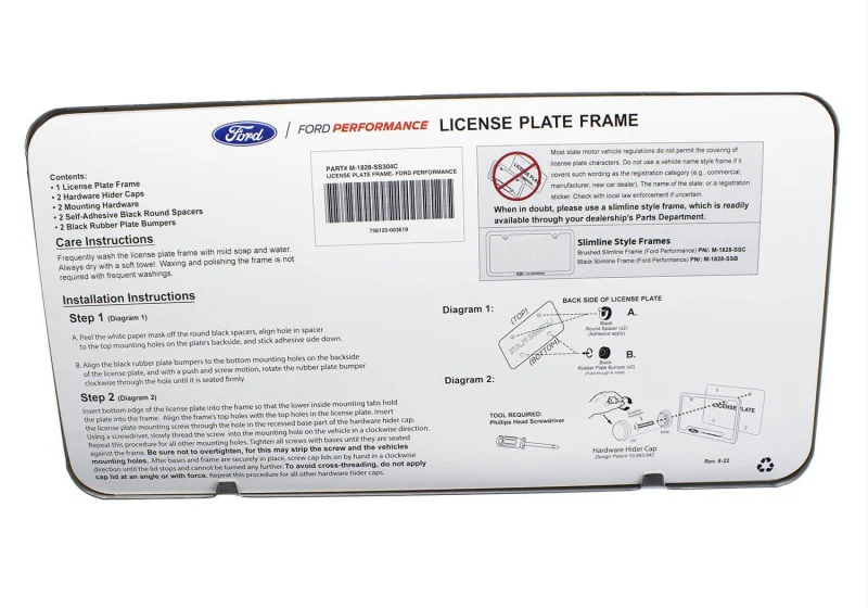 Ford Racing Stainless Steel Ford Performance License Plate Frame - Image 6