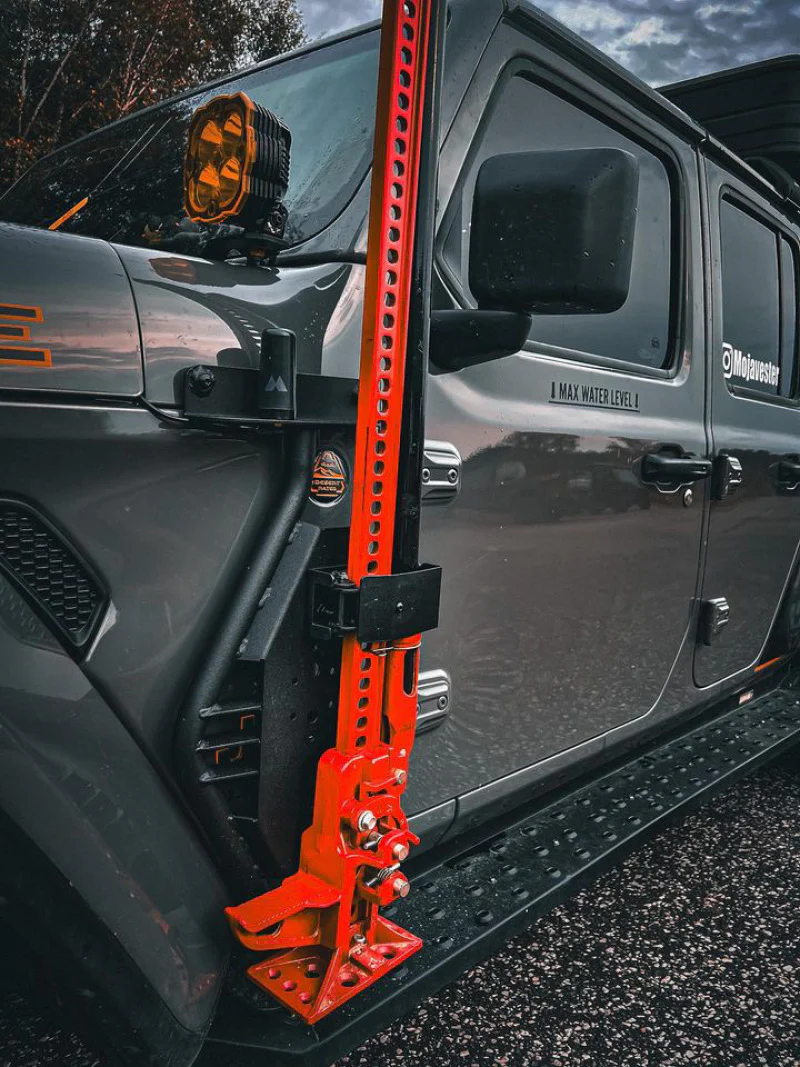 Go Rhino 18-24 Jeep Wrangler JL/JLU/JT Front Fender Jack Mount for Hi-Lift Jack - Tex. Blk - Image 8