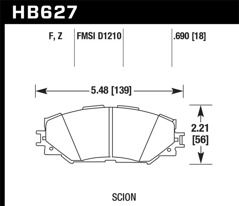 Hawk 06-16 Toyota RAV4 HPS 5.0 Front Brake Pads - Image 2