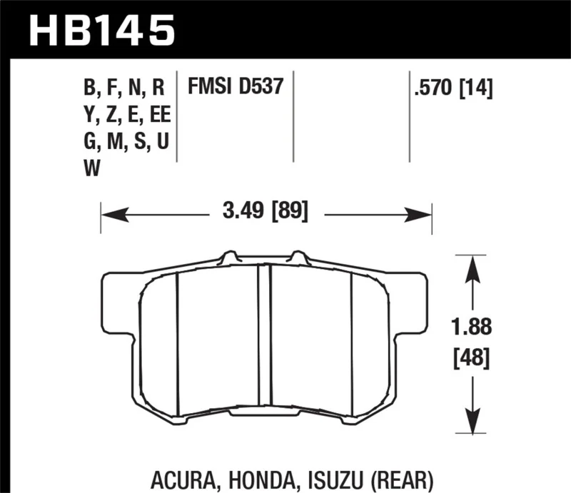 Hawk 06+ Civic Si HPS Street Rear Brake Pads - Image 2