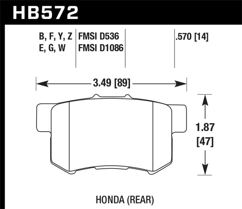 Hawk 07-08 Acura TL Type S / 99-08 Acura TL 3.2L HPS Street Rear Brake Pads - Image 5