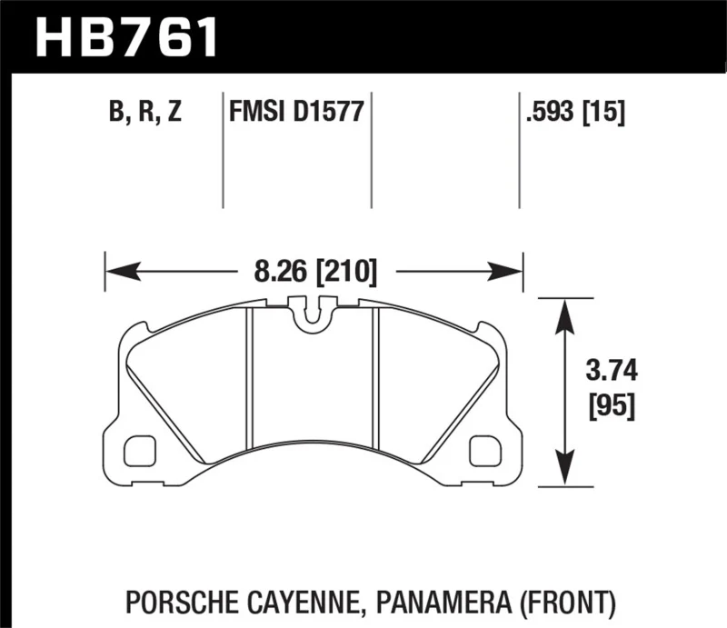 Hawk 10-13 Porsche Panamera / 12-15 Cayenne Performance Ceramic Luxury & Touring Front Brake Pad - Image 2