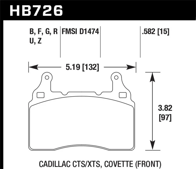 Hawk 10-17 Chevrolet Camaro HP+ Compound Front Brake Pads - Image 2