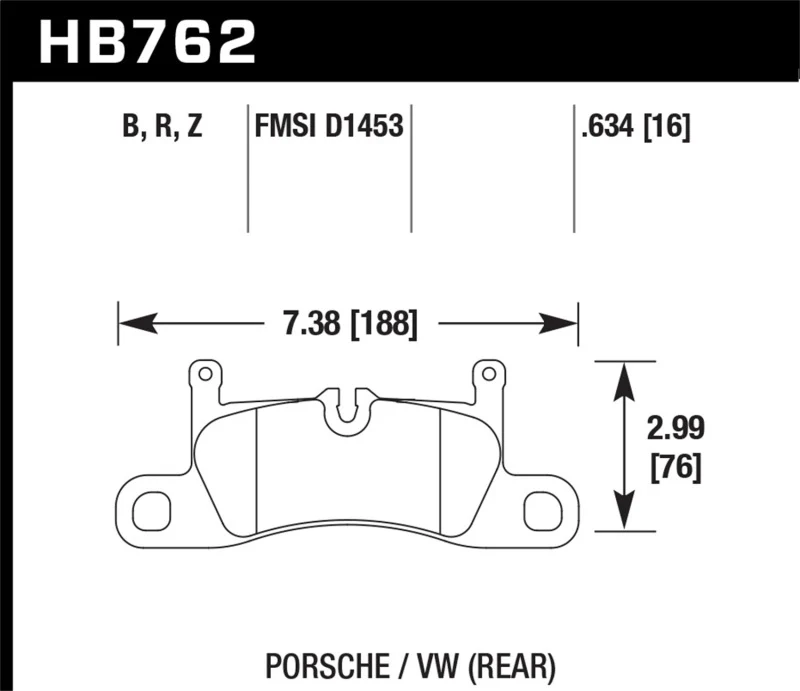 Hawk 11-17 Porsche Cayenne / 11-16 VW Touareg Performance Ceramic Street Rear Brake Pads - Image 2