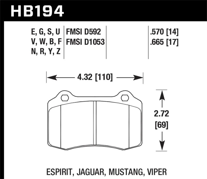 Hawk 2010 Camaro SS HPS Street Rear Brake Pads - Image 2