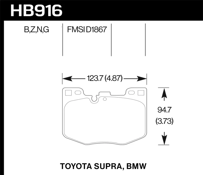 Hawk 2020 Toyota Supra / 19-20 BMW Z4 HP+ Street Front Brake Pads - Image 2