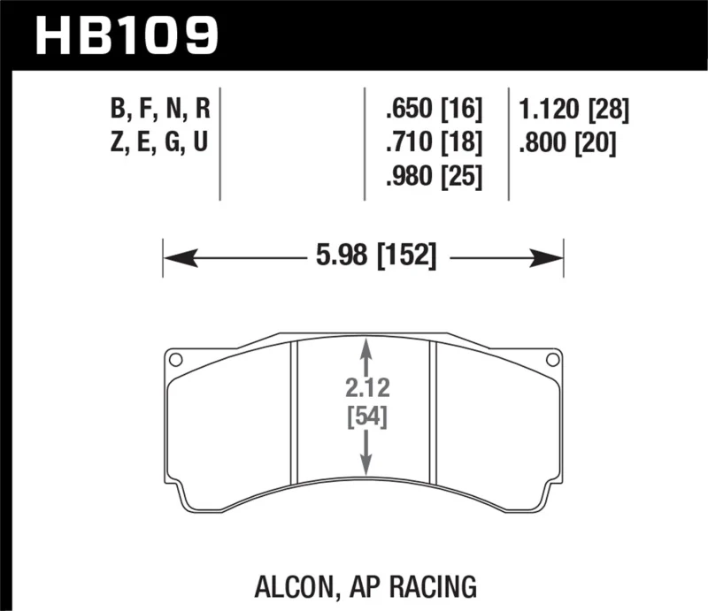 Hawk AP Racing CP5810/5890/5895/6078 / Coleman Series IV DTC-70 Race Brake Pads - Image 2