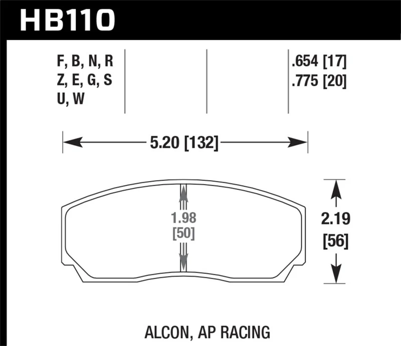 Hawk HPS 5.0 AP Racing w/ 0.654 Thickness Performance Street Brake Pads - Image 2