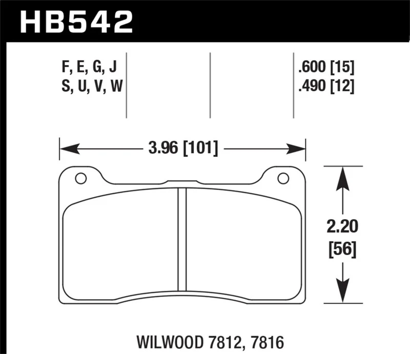 Hawk Wilwood 15mm HPS Brake Pads - Image 2